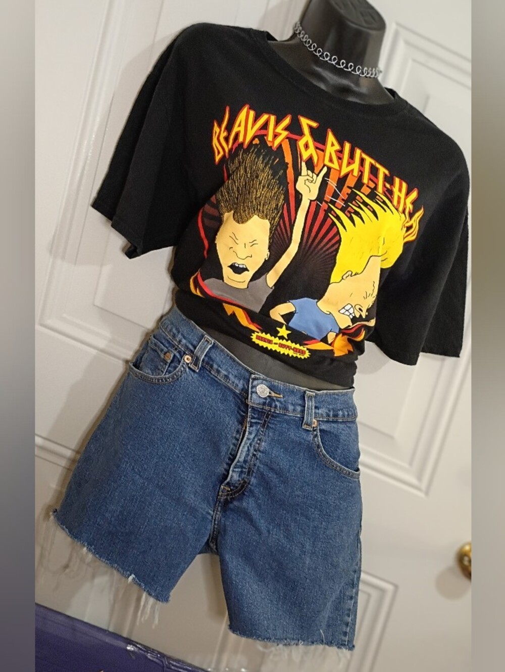 Y2K/ Early 2000s Levi Sz. 16.5 517 Flare Plus Cutoff Denim Shorts